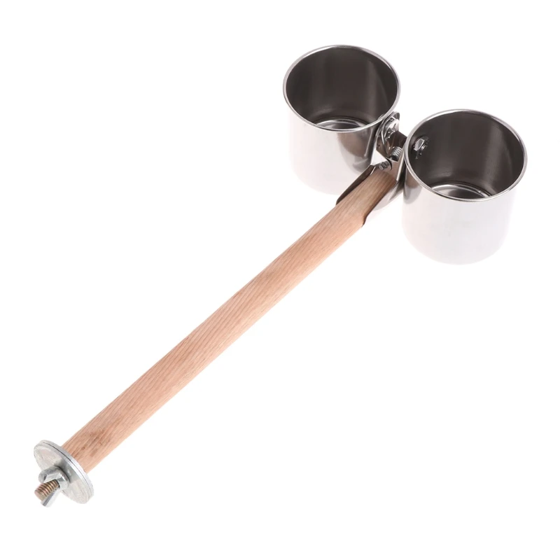 

X6HD Bird Feeder Stainless Steel Bowls for Cage Parakeet Food Dish Parrot Water Cups with Clip for Finch Canary Lovebird