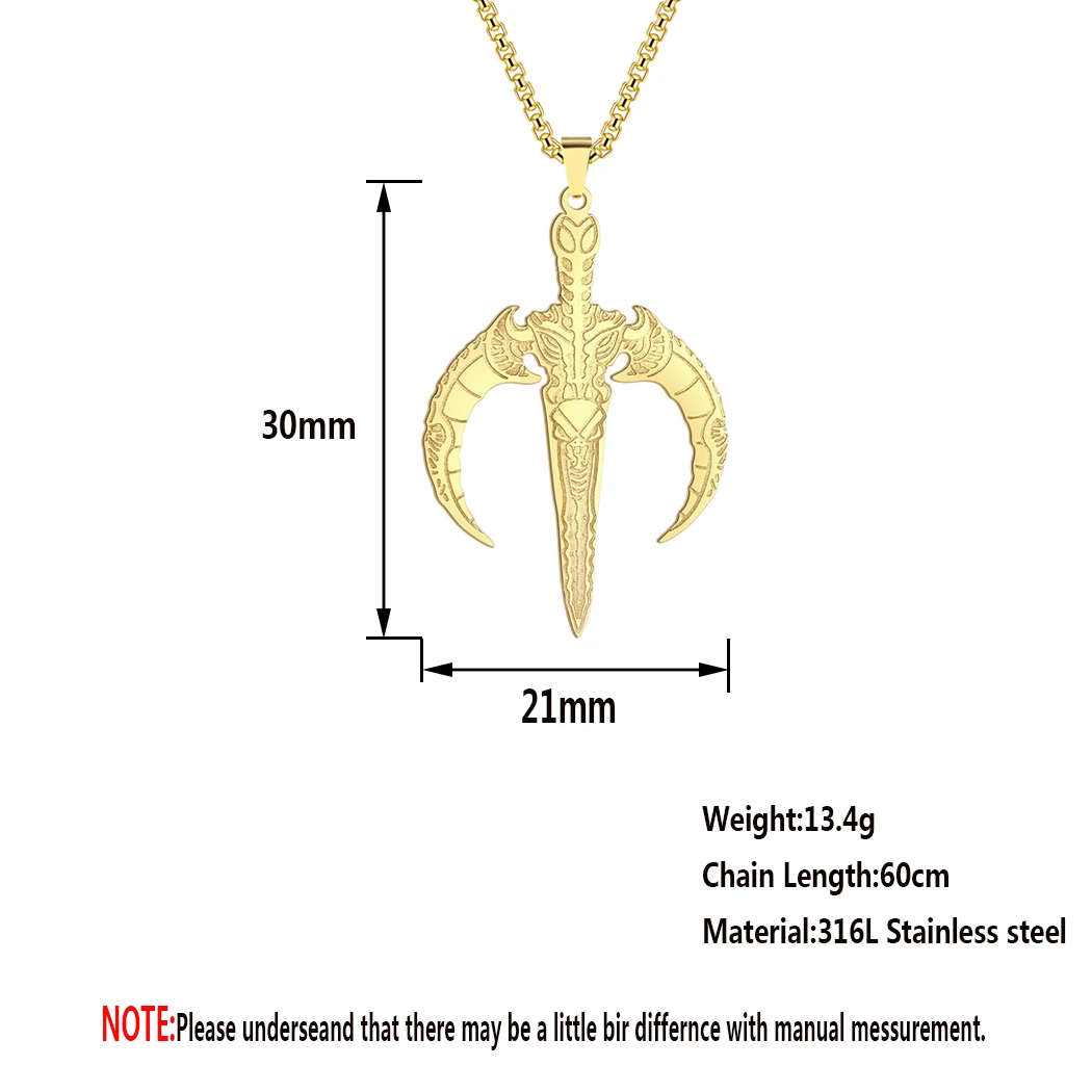 CHENGXUN лунный кинжал биомеханический кулон ожерелье для мужчин мальчиков