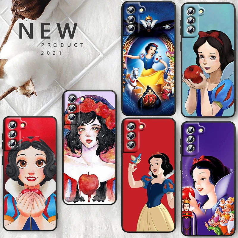 

Disney Cartoon Snow White For Samsung Galaxy S22 S21 S20 FE Ultra Pro Lite S10 5G S10E S9 S8 Plus S7 Edge Black Phone Case