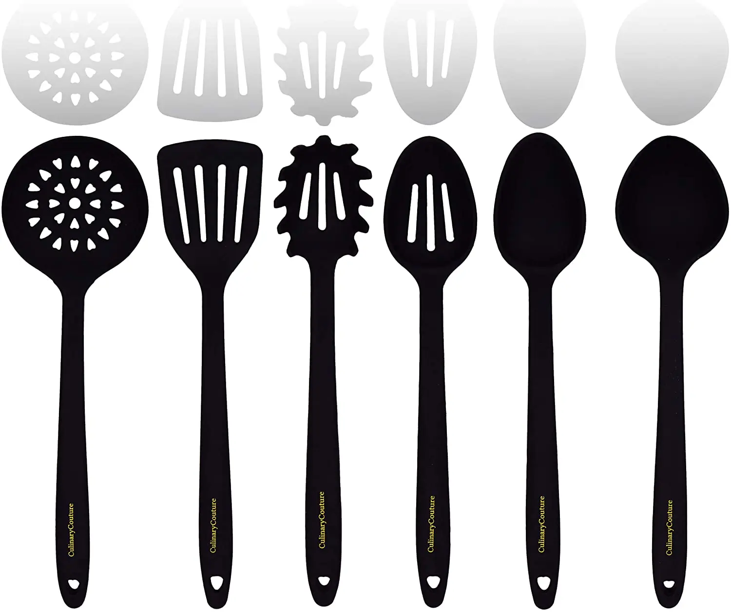 

Black Silicone Cooking Utensils Set - Sturdy Steel