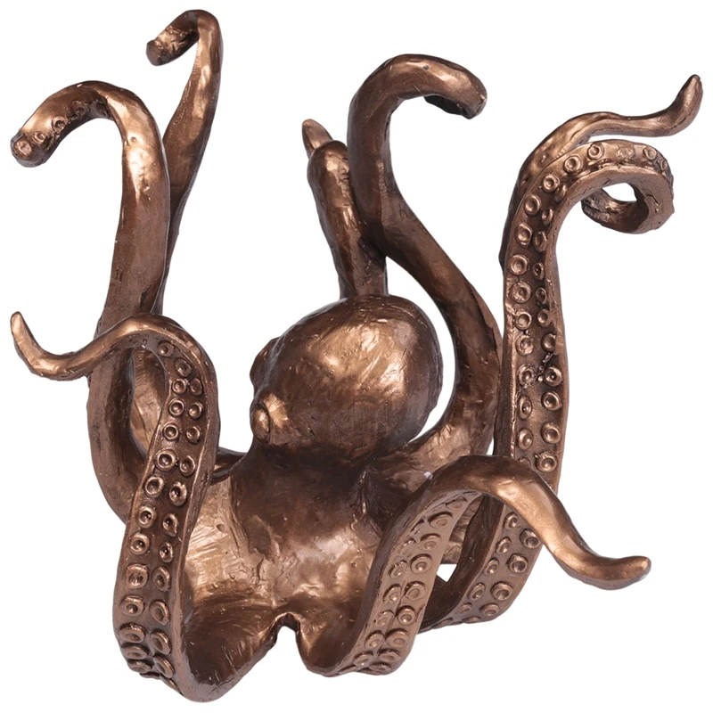 Octopus Coffee Mug Holder Mug Holder Pendant Tea Cup Holder Vintage-Style Resin Octopus Table Topper Statue Ornament