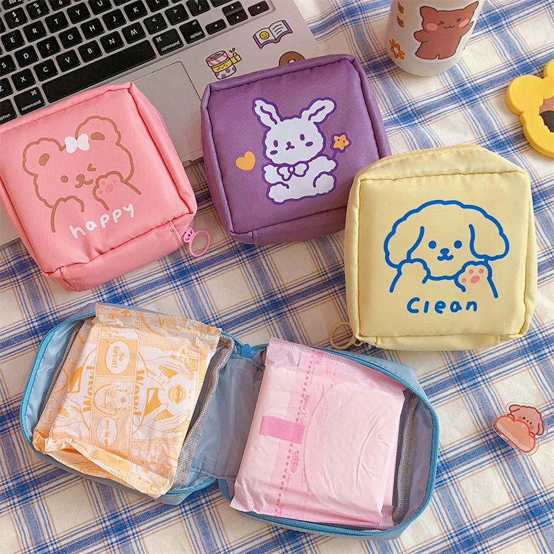 

1Pcs Waterproof Sanitary Pads Pouch Tampon Napkin Storage Bag Coin Purse Bag Travel Makeup Lipstick Data Cables Organizer