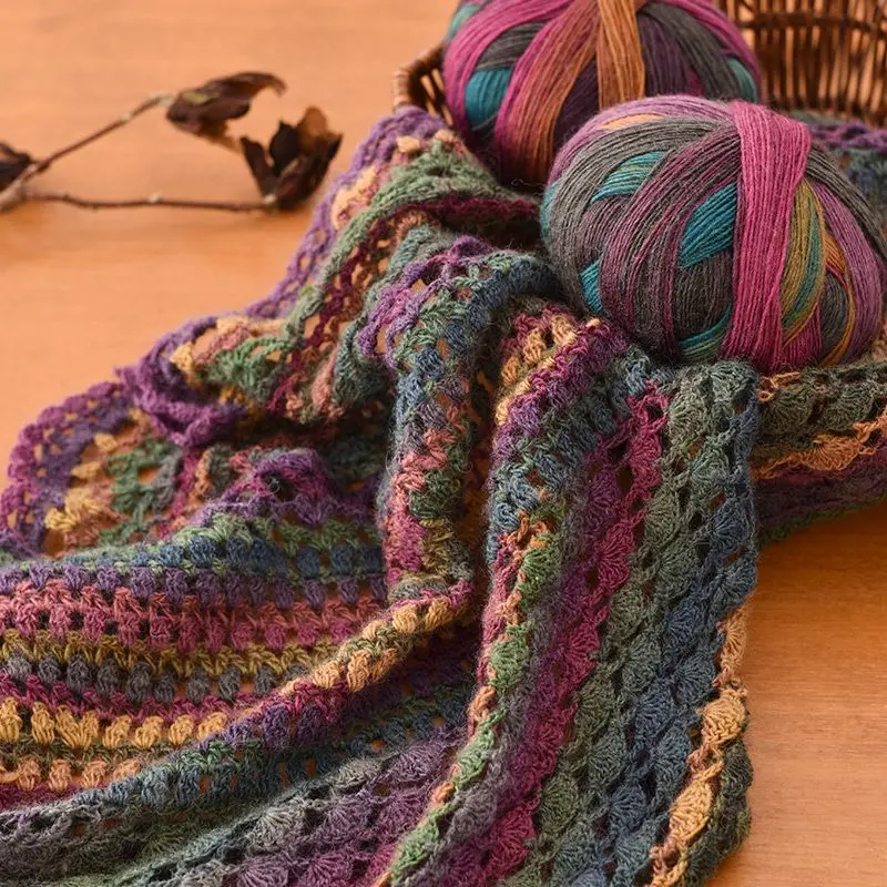 Duan окрашенная пряжа волшебный шар Радужная шерсть ручной работы DIY шаль шарф