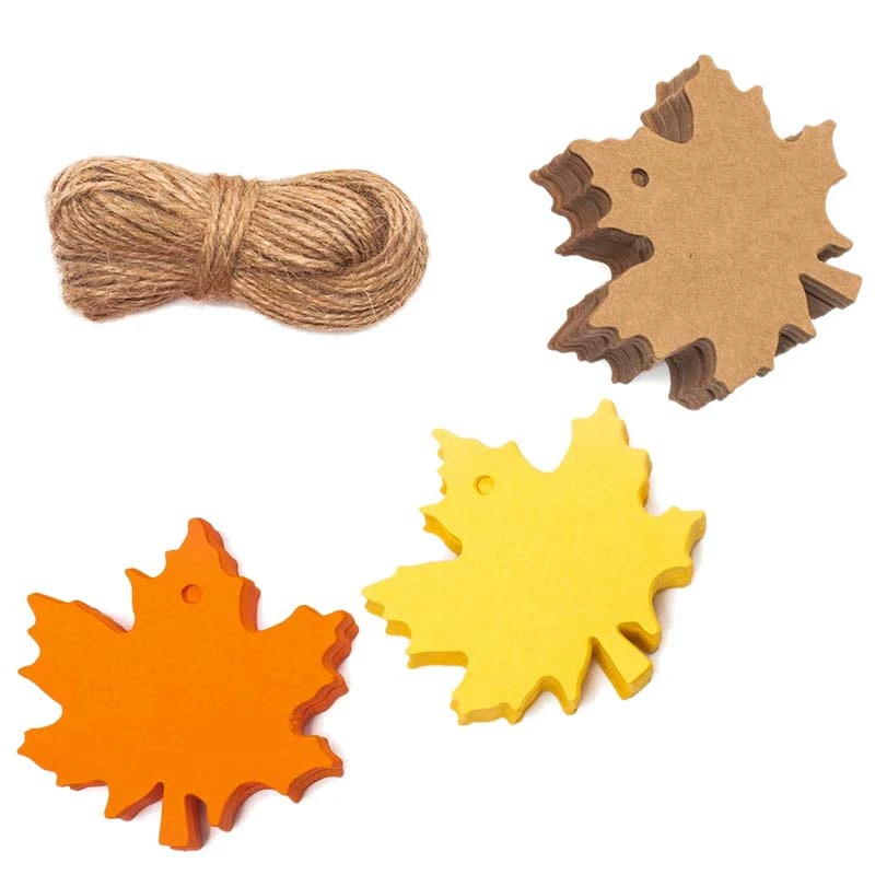

150 Pcs Fall Gift Tags Maple Leaves Favor Paper Tags Favor For Autumn, Thanksgiving, Wedding, Craft Presents