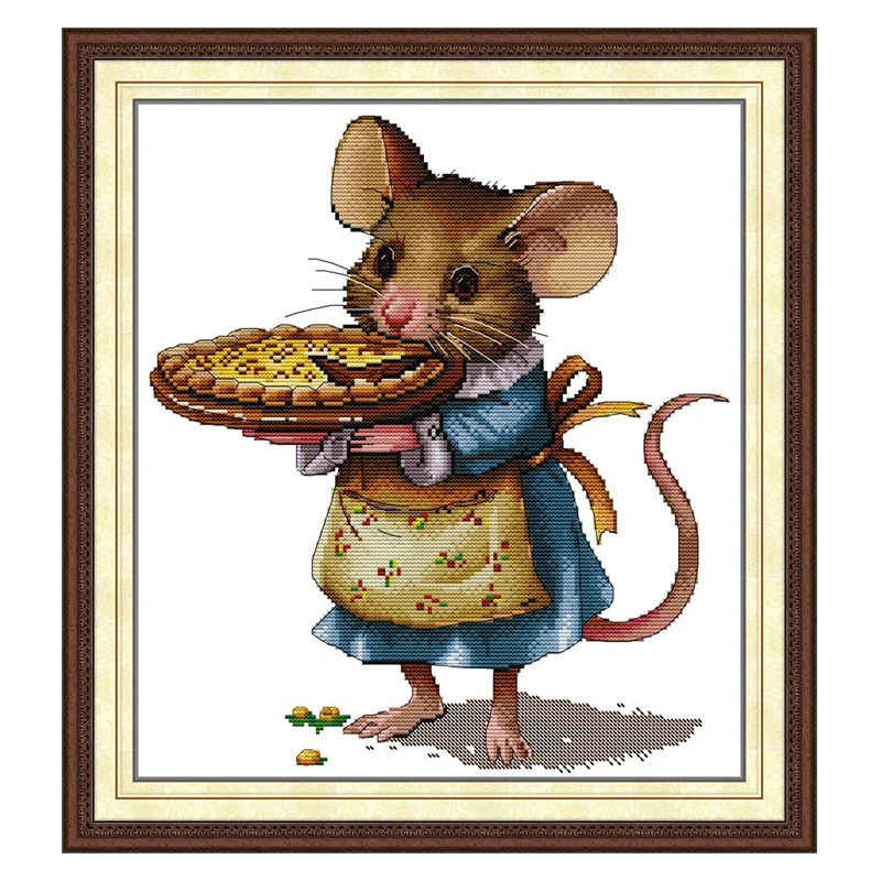 Набор для вышивки крестиком Mrs. Mouse с узорами в виде пирога 11CT 14CT 16CT штампованный DMC