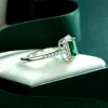 IsRabbit 18K Gold Plated 3EX VVS 6*8MM Lab Grown Emerald Muzo Green Sapphire Ring 925 Sterling Silver Fine Jewelry Drop Shipping 5