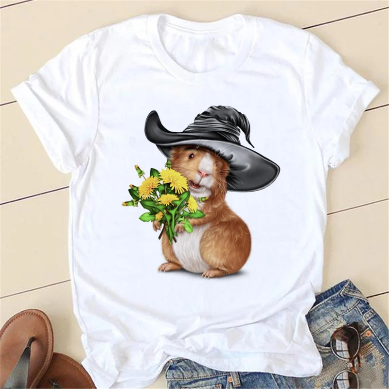 

Summer Cartoon T-shirt Ladies Sports Travel Kawaii Cute Animal Print Ladies T-shirt Short Sleeve T-shirt Ladies Casual Top T-shi