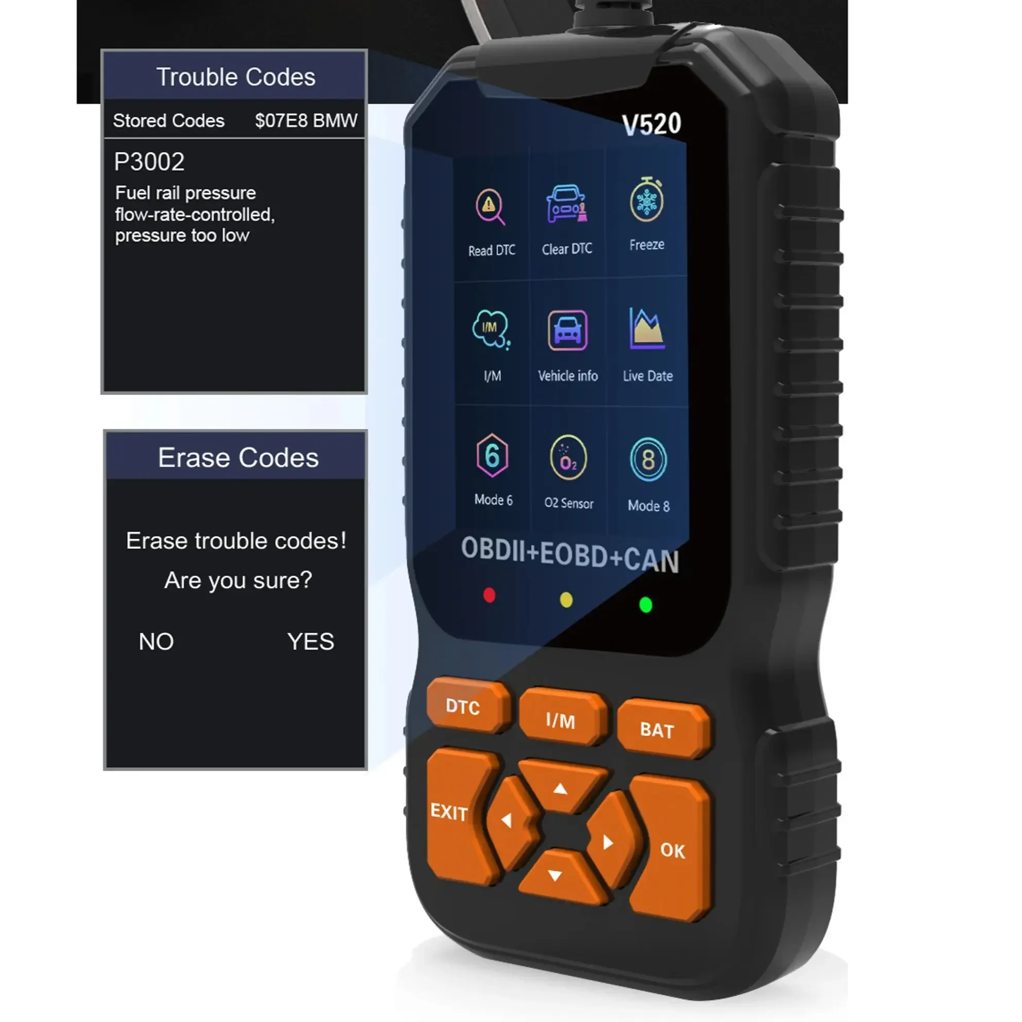 Новый сканер OBD2 V520 диагностический инструмент OBD в 10- языках детектор