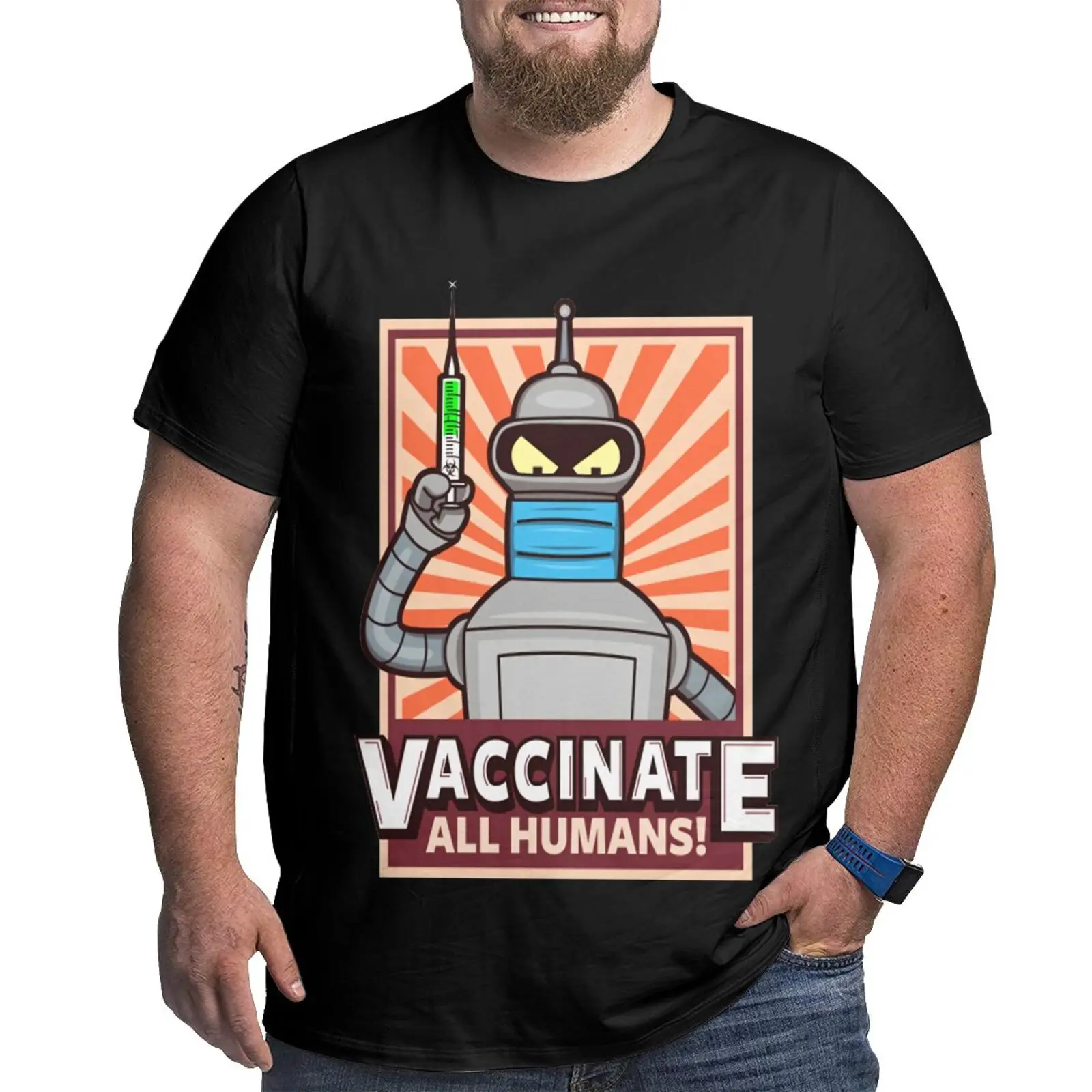 

Футболка мужская оверсайз с принтом «вакцинация всех людей»