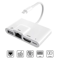 lightning to rj45 ethernet lan hdmi adapter 4k tv usb hub otg cable charging converter for iphone 131211pro11xsxrx8ipad