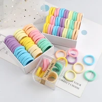 50 100pcs girl elastic rubber bands kids candy color hair band sweet seamless hair ties accessories ponytail gum scrunchies gift