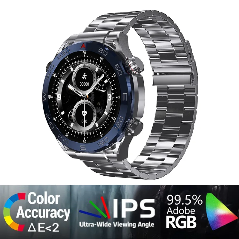 

1.5" Men's Smart Watches Stainless Steel Business Style BT5.1 HD Screen Intelligent Health Monitoring Touch Screen Watch