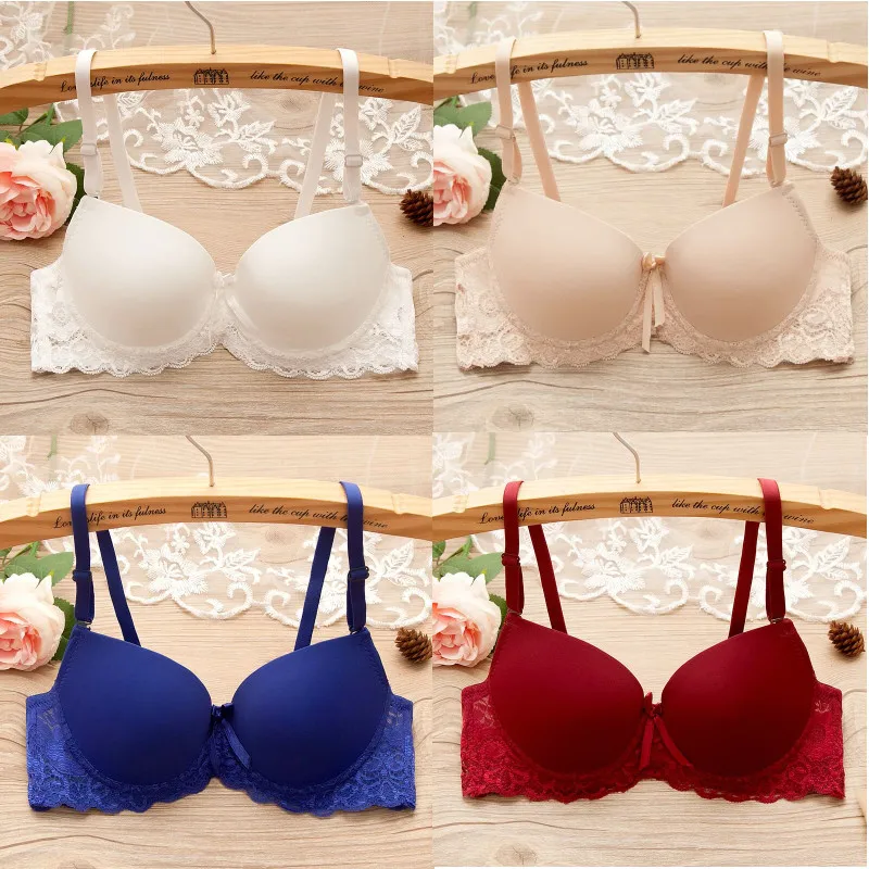 

Girls Underwear Lace Decorated Student Girl Bras Solid Wireless Comfortable Bra for Teenager Girls