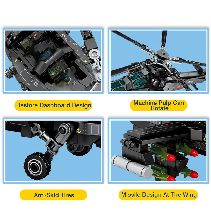 SEMBO техническая военная авиация WW2 наземная армированная модель вертолета