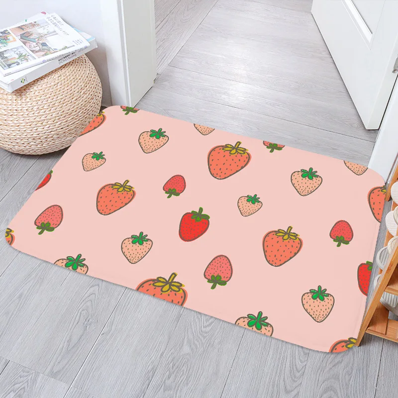 

коврик для ванной коврик в ванную комнату коврик для кухни на пол ковер Модный ковер с мультипликационным рисунком клубники для кухни и дом...