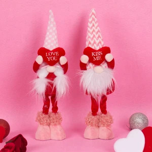 Valentines Day Gnome Mr and Mrs Scandinavian Tomte Plush Elf Doll Decorations Stuffed Ornaments Swedish Tomte Dwarf Figurines