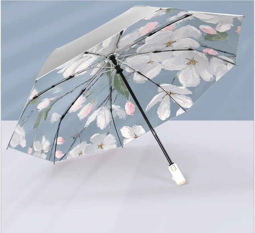 

Women For Printed Waterproof Parasol Coating Umbrella Flower Wholesale Plegable Price Sun Silver UV Impermeables Playa Umbrella