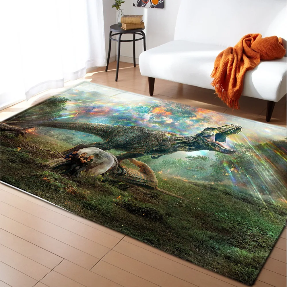 

Gorgeous Dinosaur 3D Print Carpets Soft Flannel Parlor Floor Mat Area Rugs Anti-slip Doormat Large Carpet Home Living Room Decor