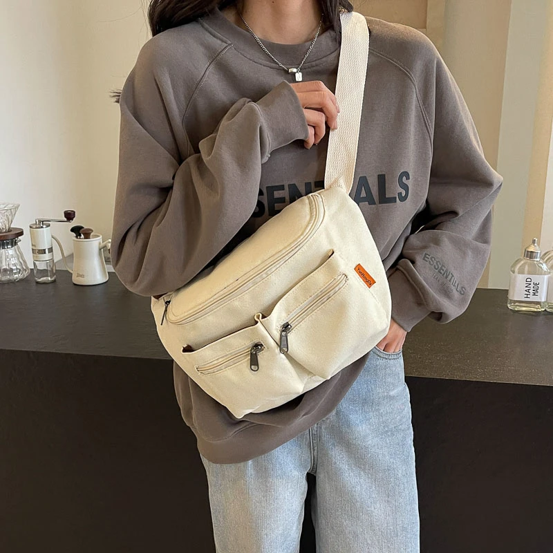 Повседневная трендовая поясная сумка забавные холщовые женские сумки на ремне