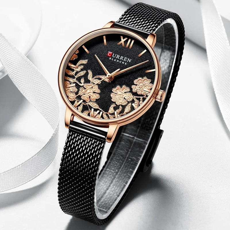 

Часы наручные CURREN женские кварцевые, модные брендовые Роскошные деловые водонепроницаемые с стальным ремешком