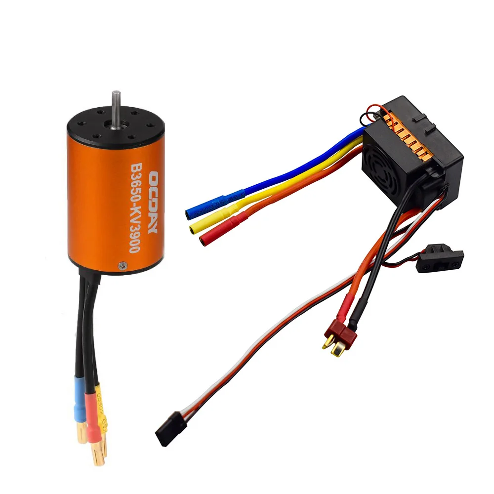 

B3650 3900KV 4 poles Sensorless Brushless Motor & Waterproof 60A ESC Electronic Speed Controller For 1/10 RC Car and Truck