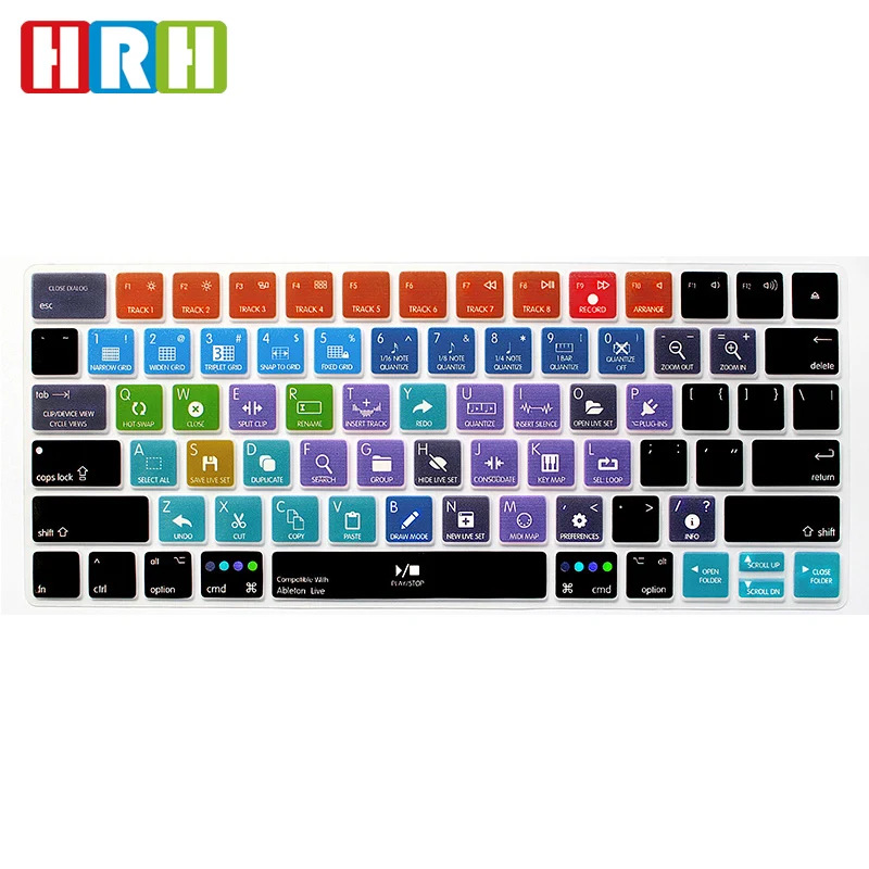 Купи HRH Ableton Live Functional Hotkeys Shortcuts Silicone Keyboard Cover Skin Protective Film For Apple Magic MLA22B/A US Version за 299 рублей в магазине AliExpress