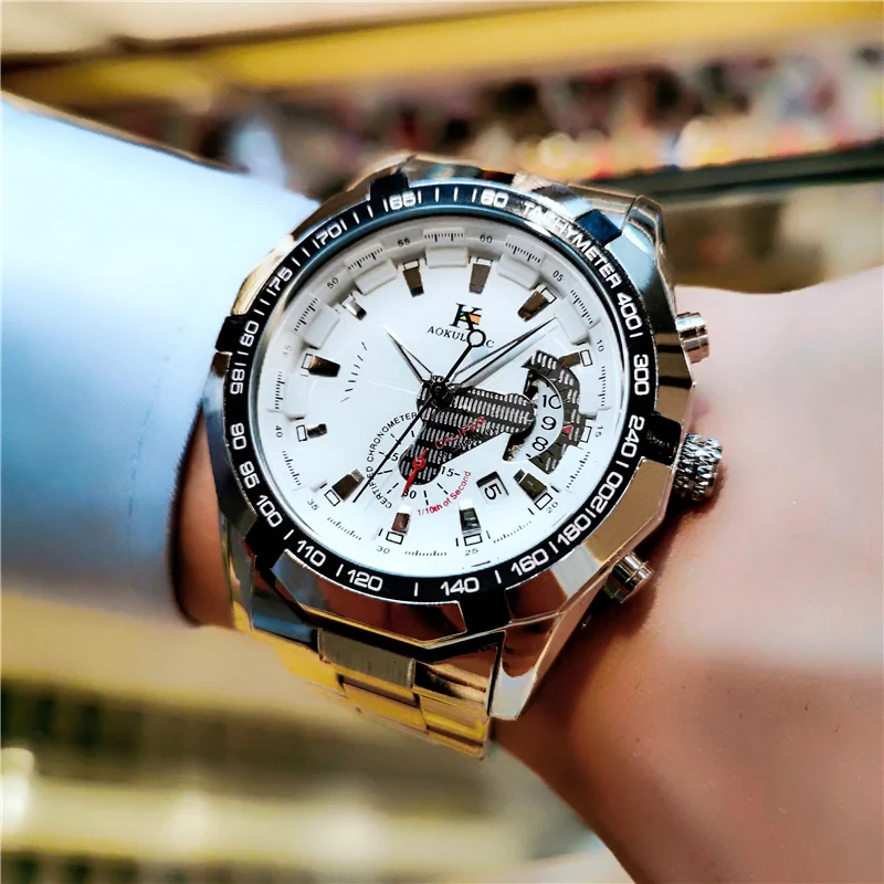 

Мужские механические наручные часы AOKULASIC, полностью стальные часы, модные водонепроницаемые автоматические мужские часы, спортивные мужские часы