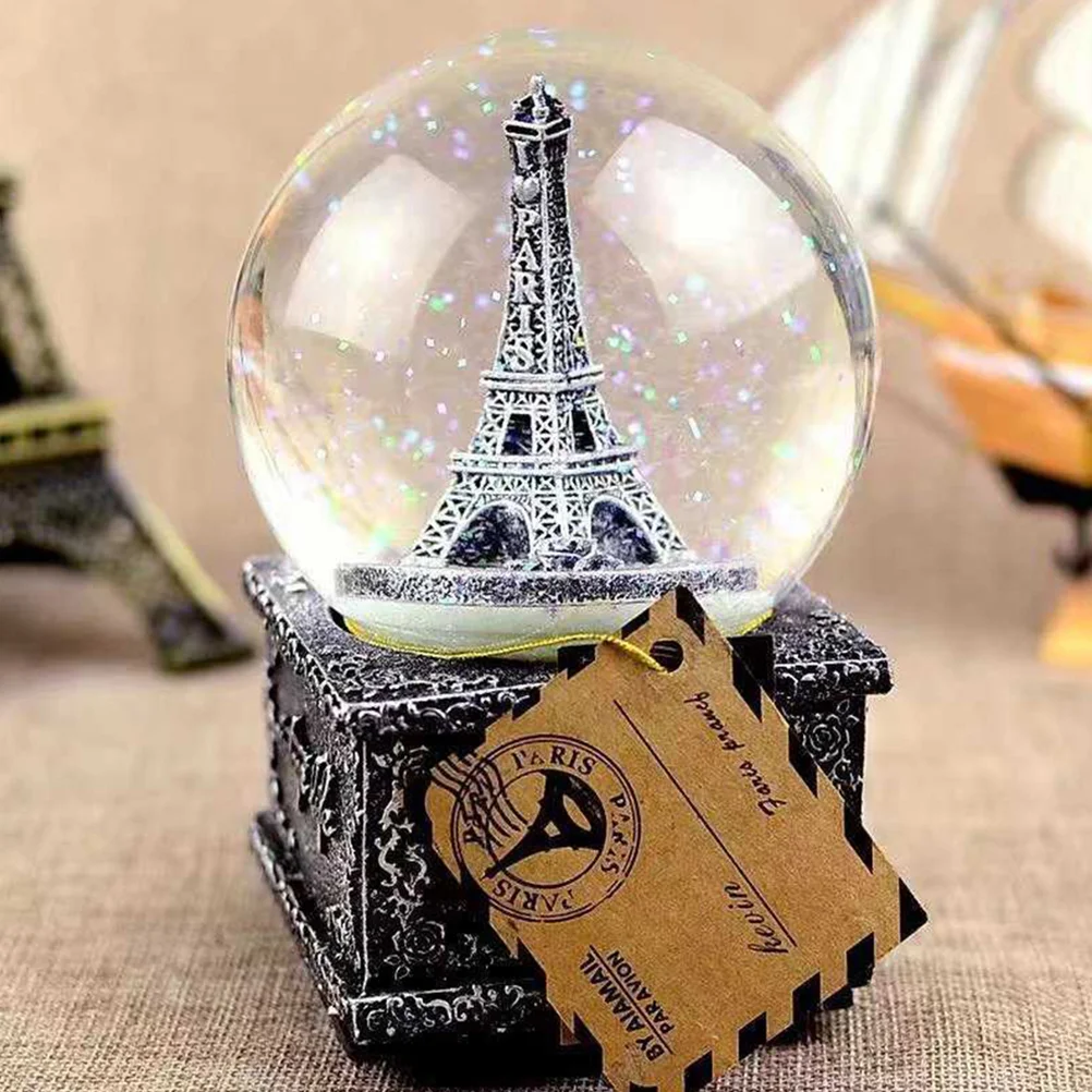 

Globe Snow Musicalcrystalbox Tower Eiffel Christmas Snowflake Paris Water Led Vintage Birthday Lights Singing Lantern Desktop