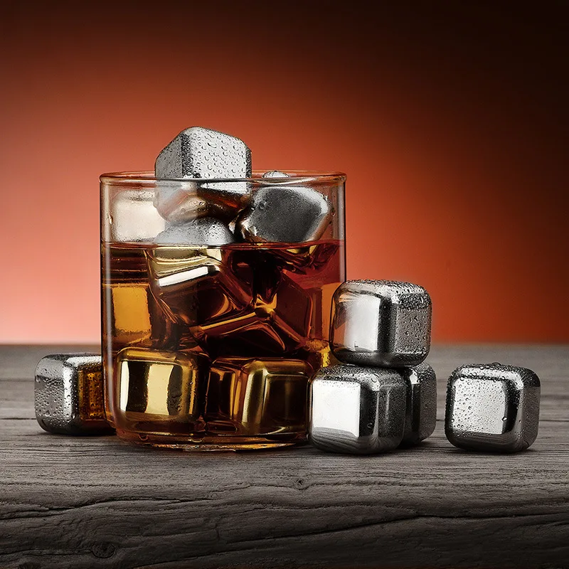 

Stainless Steel Ice Cubes, Reusable Chilling Stones for Whiskey Wine, Keep Your Drink Cold Longer, SGS Test Pass
