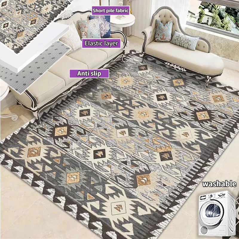 

Morocco Nordic Living Room Carpets Bohemian Originality Decoration Bedroom Carpet Large Area Lounge Rugs Soft Floor Mat Washable