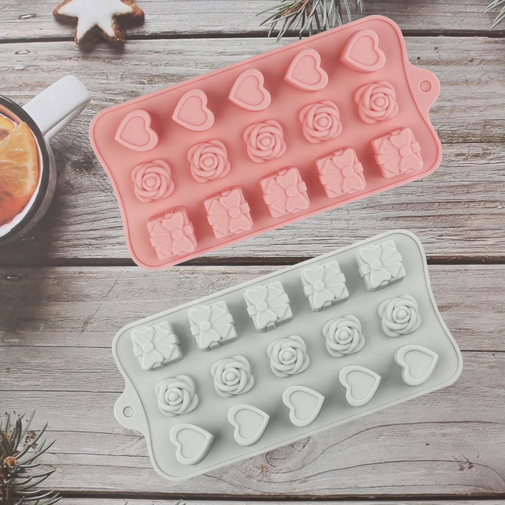 Ailehope Silicone chocolate molds love flower shape silicone Candy mold baking cake decorating tools DIY 3D | Дом и сад