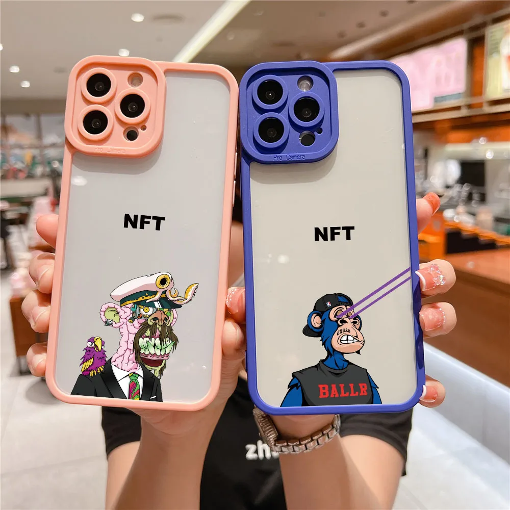 

Cartoon cute Animal head portrait Phone case For iPhone 13 12 11 Pro Max XS Max XR X Luxury NFT Bored Ape Yacht Club Cover Coque