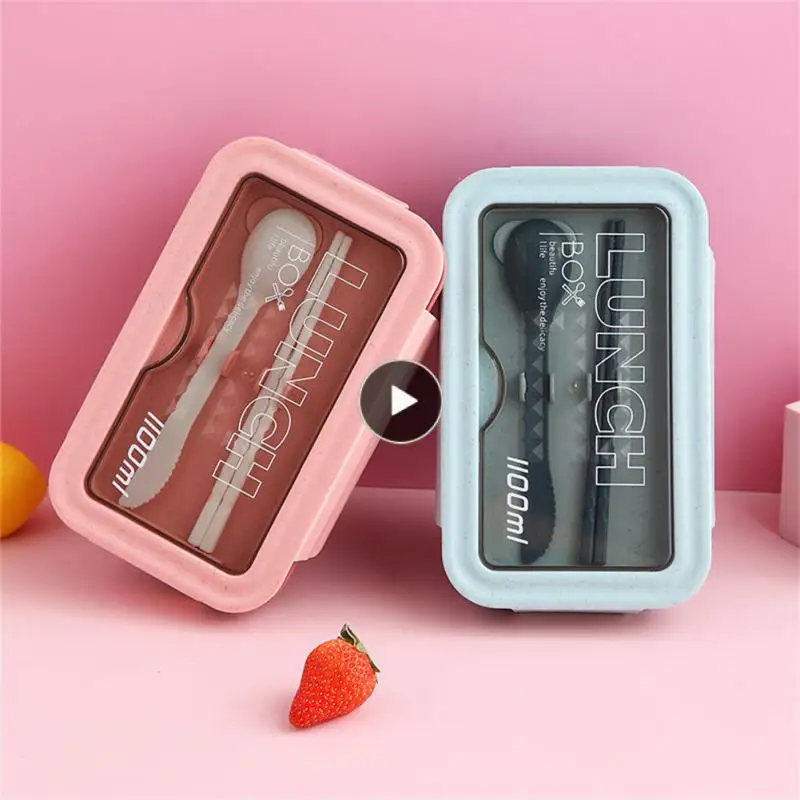 

Leak-proof Insulation Box Heatable Lunch Box Pp Sealing Up Fresh Box Kitchen Supplies Non-slip Dining Box With Cutlery Handmade