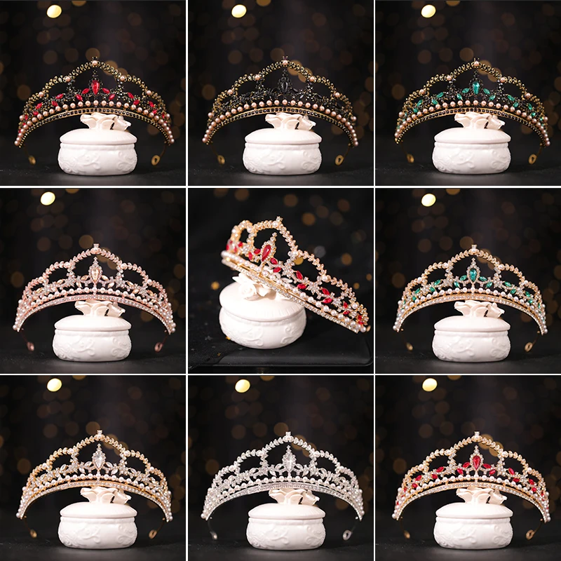 

Golden crown Wedding Hair Jewelry Crystal Crown wedding bride hair jewelry fashion jewelry bride headdress Queen's crown