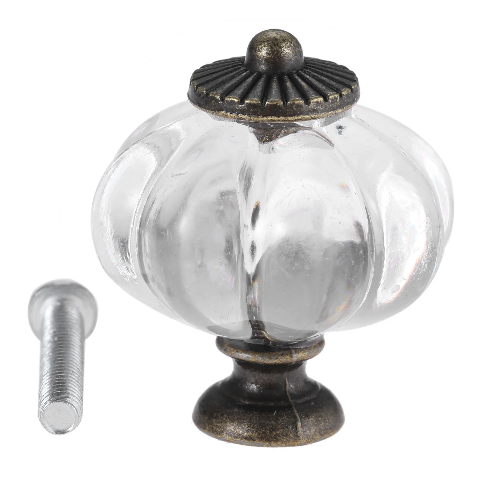

1pc Clear Handle Pulls Cabinet Drawer Decor Kitchen Dresser Clothes Hooks Screws Transparent Pumpkin Knob Acrylic+Alloy