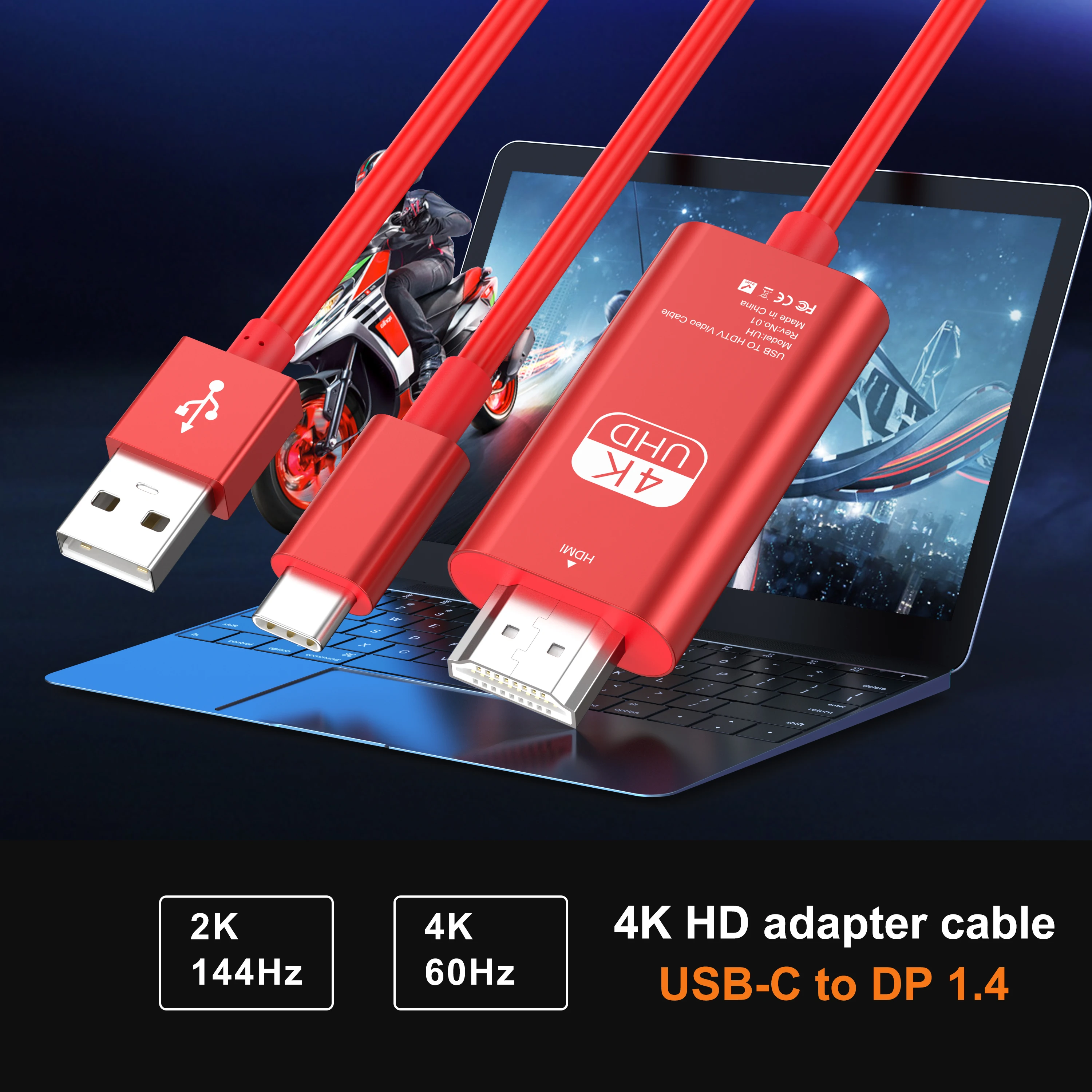 2 In 1 4K @ 60HZ USB C 3.1 Type-C a HDMI 4K 60Hz 30Hz cavo adattatore con alimentazione per MacBook Samsung Huawei USB-C tipo C a HDMI