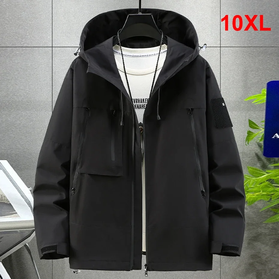 Мужская водонепроницаемая ветровка в стиле карго размеры до 10XL