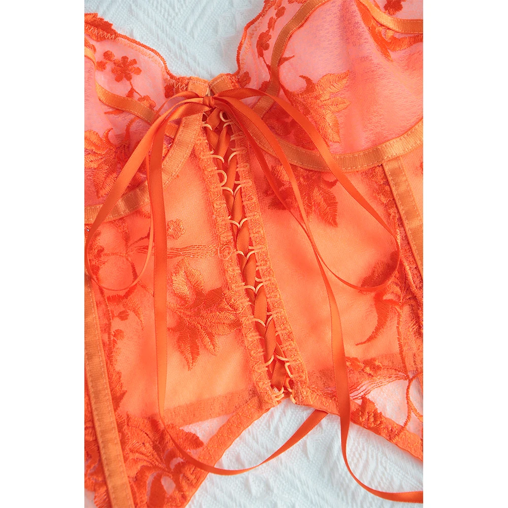 Ellolace Erotic Lingerie Luxury Lace Delicate Underwear Transparent Briefs Exotic Sets Bandage Floral Tulle Bra And Panty Set