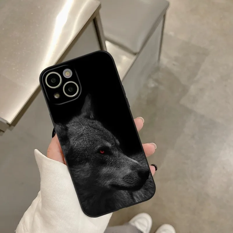 cool wolf animal Phone Case FOR IPhone 14 13 11 12 Pro 8 7 Plus X 13 Pro MAX XR XS MINI Black Covers