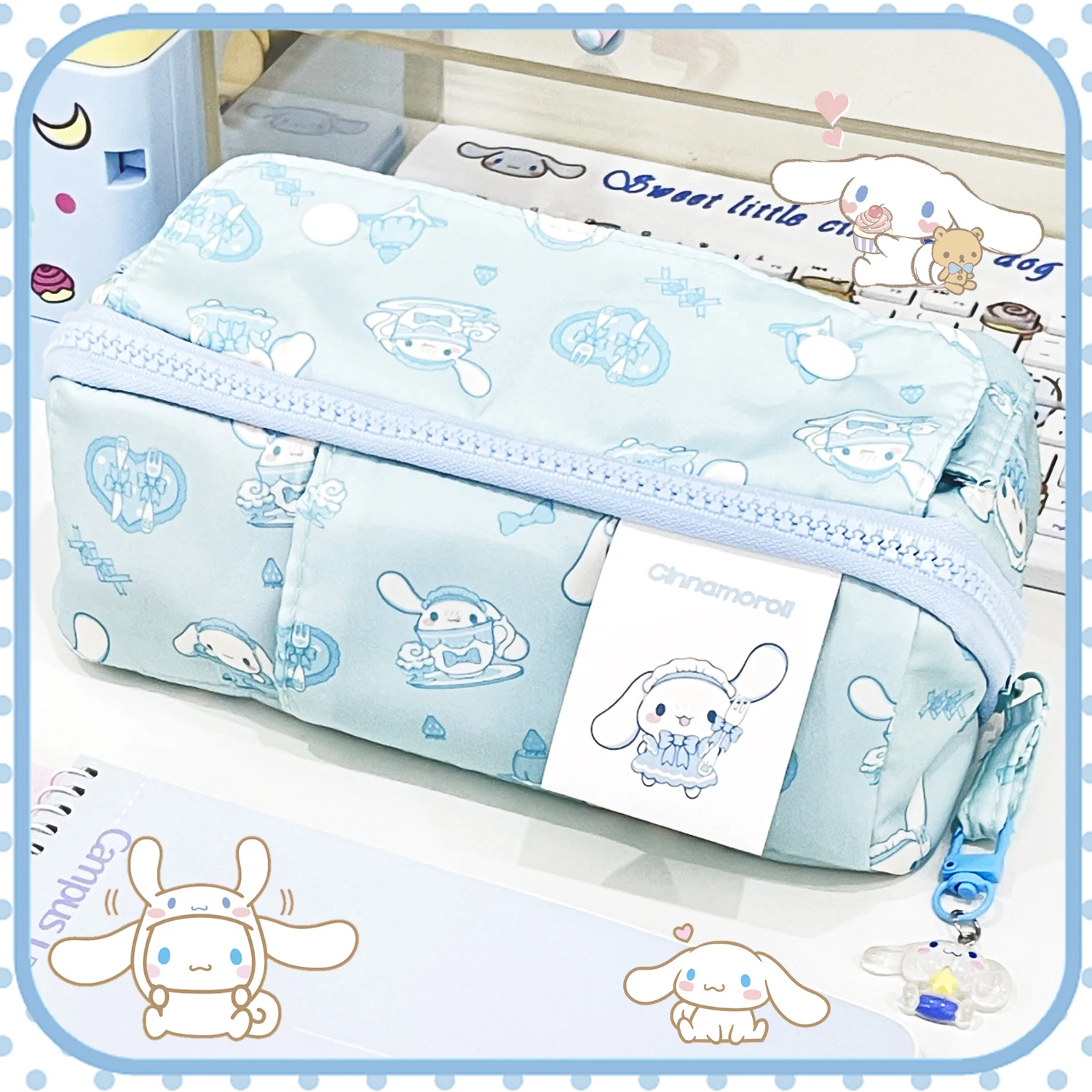 

Cinnamoroll Pen Bags Kawaii Stationery Storage High-Capacity Students Cartoon Pencil Case Anime Sanrioed Lovely Kids Girls Gift