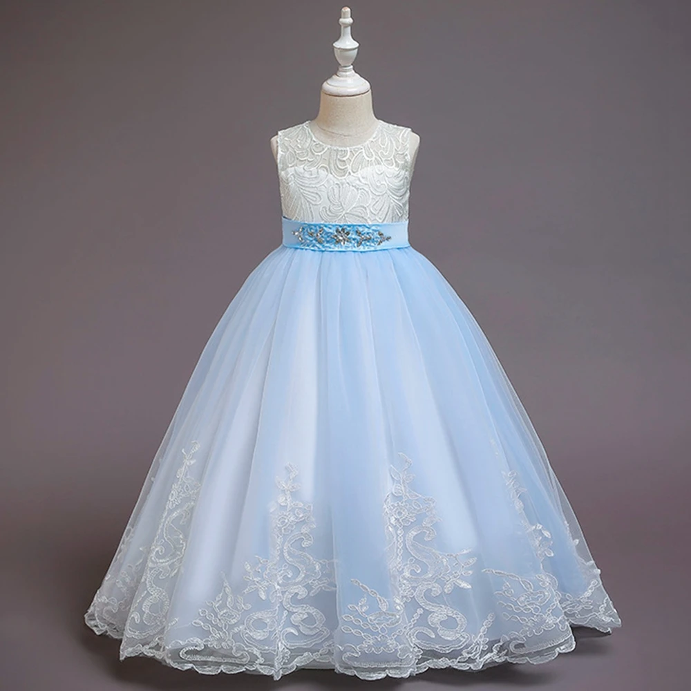 

Pageant Dresses for Girls O-Neck A-LINE Flower Girl Dress Floor-Length Tulle Girls Dress