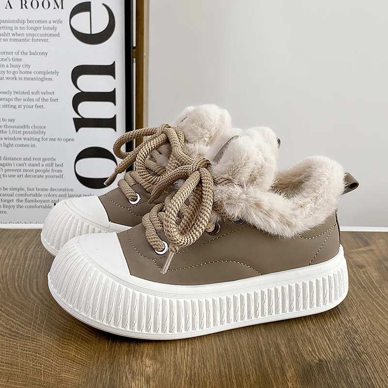 Новинка 2024 высокие женские кроссовки зимняя термоповседневная обувь удобные