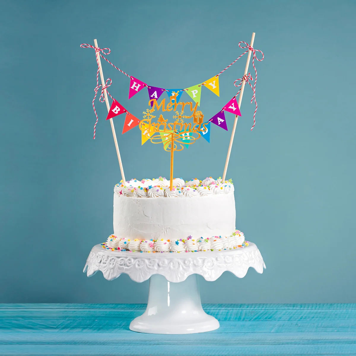 

Christmas Cake Cupcake Toppers Pickstopper Decor Party Holiday Supplies Decorations Merry Accessories Pick Decoration Wedding