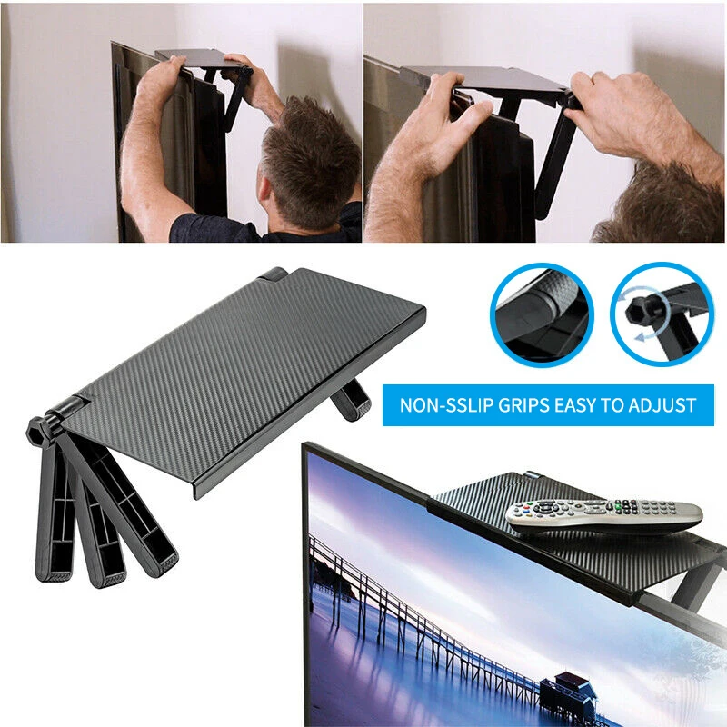 1pcs Adjustable TV Screen Top Storage Shelf Bracket Computer Monitor Desk Stand Holder Display Rack |