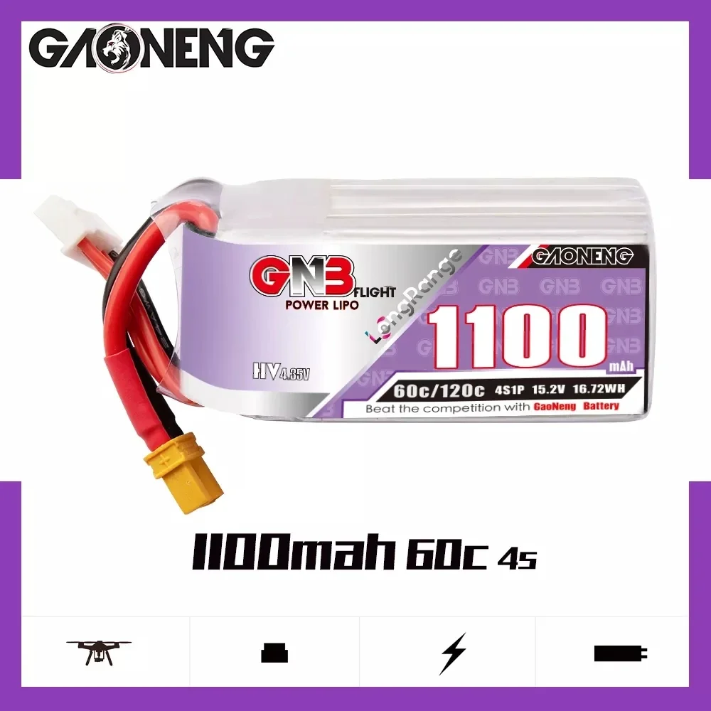 Gaoneng GNB 1100 мАч 60C 2S 3S 4S 5S 6S 7 6 В 11 4 15 2 19 0 22 8 Липо-батарея дальнего действия с разъемом