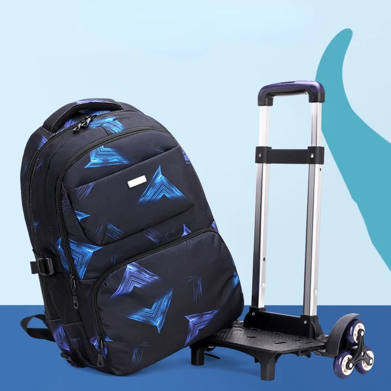 2021 kids Wheeled Backpacks Removable Children School Bags With 3 Wheels Stairs Kids boys Trolley Schoolbag Luggage Book Bags