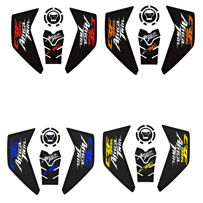 

For Honda CRF1000L Africa Twin 2016-2019 2018 2017 Fiber texture Motorcycle Fuel Tank Pad Cap Decals Gas Cap Sticker