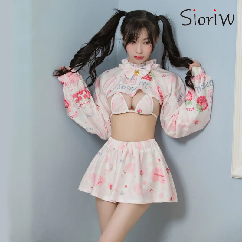 

Сексуальные костюмы для взрослых, соблазнительный женский косплей, моряк, Студенческая Лолита, клубничный принт, Униформа, соблазнительный...