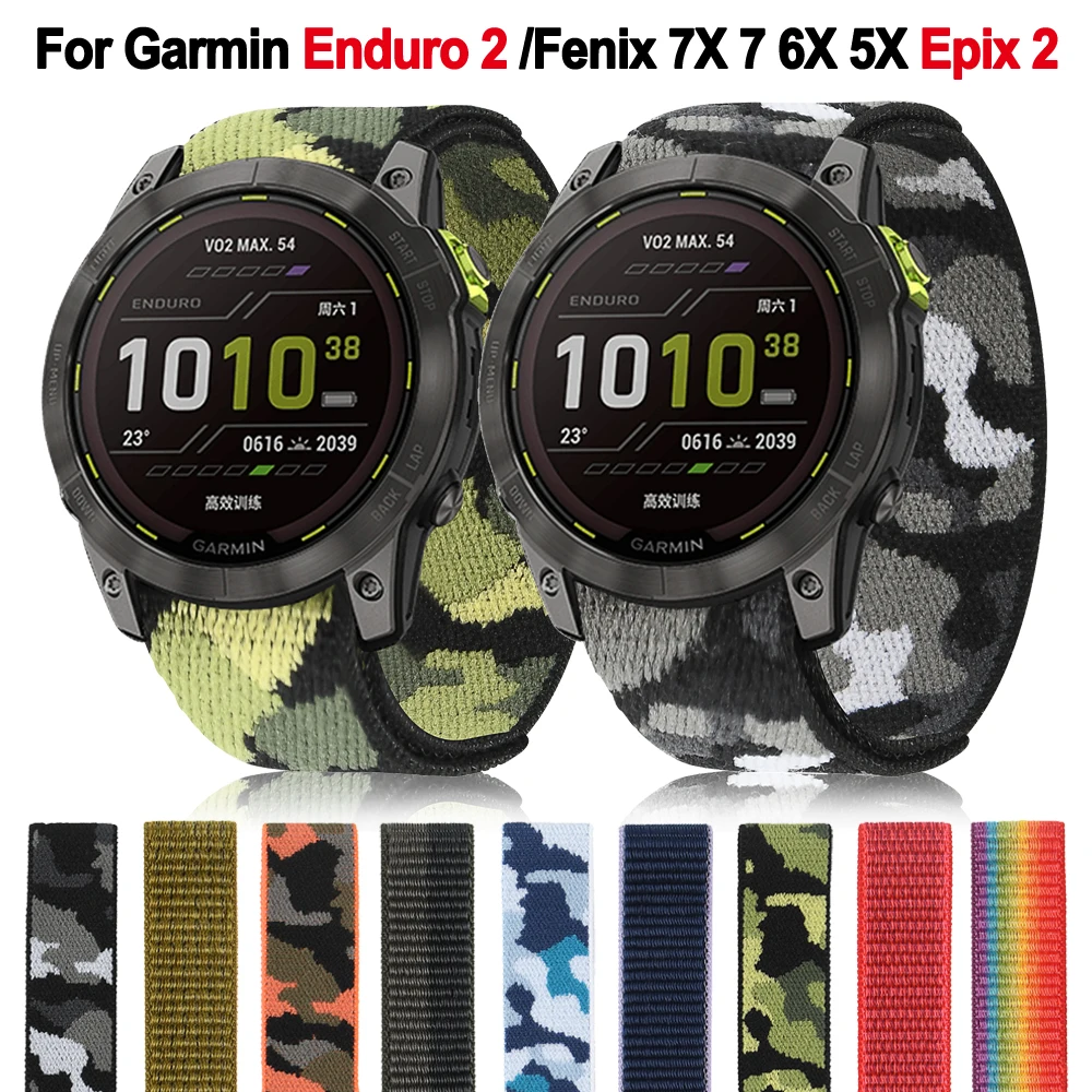 

Ремешок Камуфляжный нейлоновый для смарт-часов Garmin Fenix 7X 7 6X 6 Pro 5 5X Plus Epix Gen 2 Enduro 2, 22/26 мм