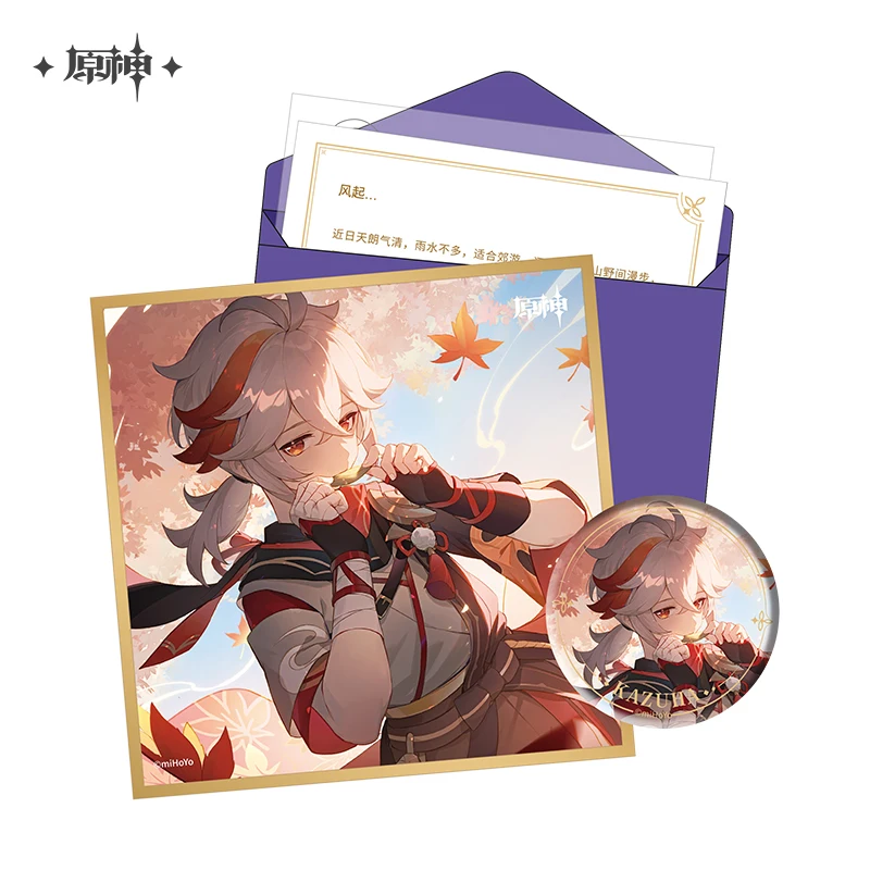 Фото 2025 аниме Genshin Impact Destined Day Series, костюм Inazuma City Arataki Itto Chiori Gorou, значок из цветной бумаги, набор букв, подарок №3